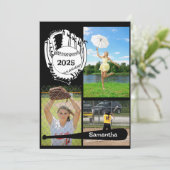 Softbal/ Baseball 3 Foto Zwart Afstuderen Kaart (Staand voorkant)
