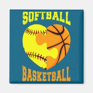 Softbal basketbal sporten hart activiteit hobby f  magneet