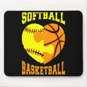 Softbal basketbal sporten hart activiteit hobby f muismat