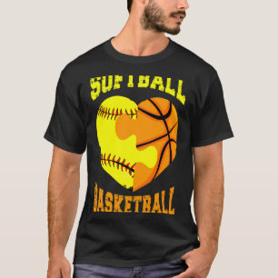 Softbal basketbal sporten hart activiteit hobby f  t-shirt