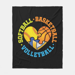 Softbal Basketbal Volleybal Hart Fleece Deken