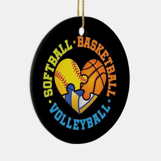 Softbal Basketbal Volleybal Hart Keramisch Ornament (Rechts)