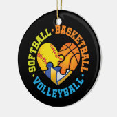 Softbal Basketbal Volleybal Hart Keramisch Ornament (Links)