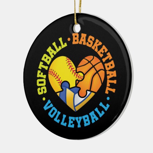 Softbal Basketbal Volleybal Hart Keramisch Ornament (Links)