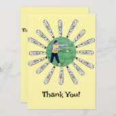 Softbal Bat Bloem Bedankkaart (Voorkant / Achterkant)