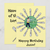 Softbal Bat Bloem Verjaardagskaart Feestdagenkaart (Voorkant / Achterkant)