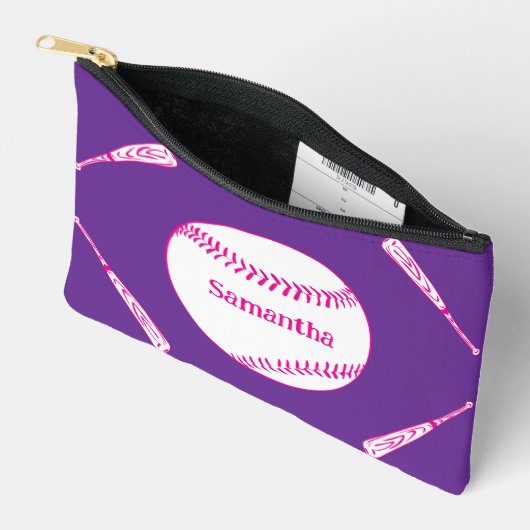 Softbal Bat en Ball Roze en Paarse Etui (Open)