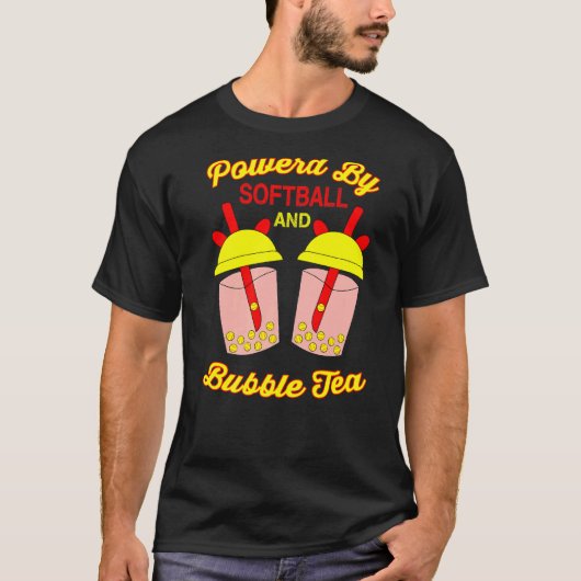 Softbal Boba Drank Voor Softbal Catcher Werper P T-shirt (Voorkant)