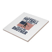 Softbal Broeder Patriottische Vintage Gravure Shir Tegeltje (Zijkant)