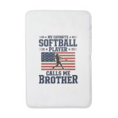 Softbal Broer Patriottisch Vintage Gravure Shirt Badmat (Voorkant Verticaal)