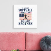 Softbal Broer Patriottisch Vintage Gravure Shirt Canvas Afdruk (Insitu (Woonkamer))