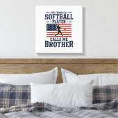 Softbal Broer Patriottisch Vintage Gravure Shirt Canvas Afdruk (Insitu (Slaapkamer))