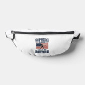 Softbal Broer Patriottisch Vintage Gravure Shirt Heuptasje (Liggend)