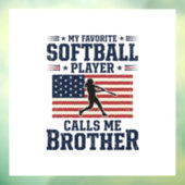 Softbal Broer Patriottisch Vintage Gravure Shirt Raamsticker (Vel 3)
