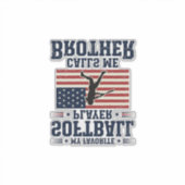 Softbal Broer Patriottisch Vintage Gravure Shirt Sticker (Voorkant)