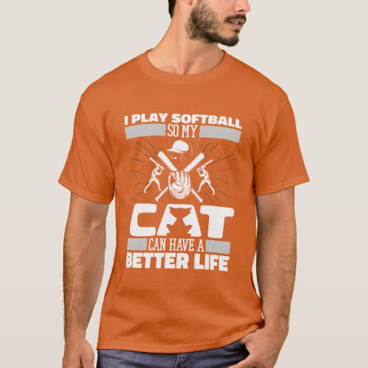 Softbal Cat retro T-shirt (Voorkant)