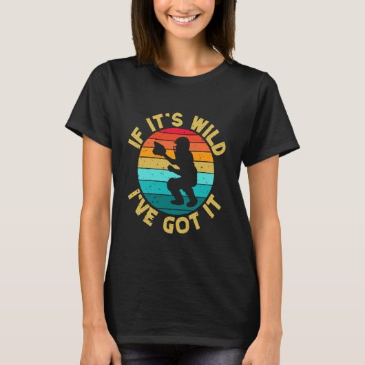 Softbal Catcher Als Het Wild Is Gevangen Softbal M T-shirt (Voorkant)
