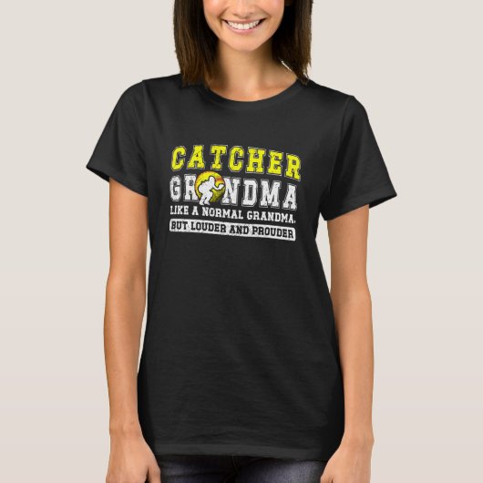 Softbal Catcher Oma van een Softbal Catcher Def T-shirt (Voorkant)