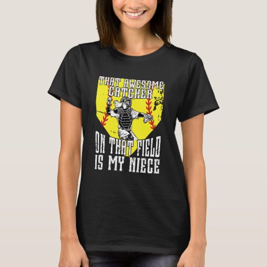 Softbal Catcher Oom Trotse Oom Van Een Softbal C T-shirt (Voorkant)