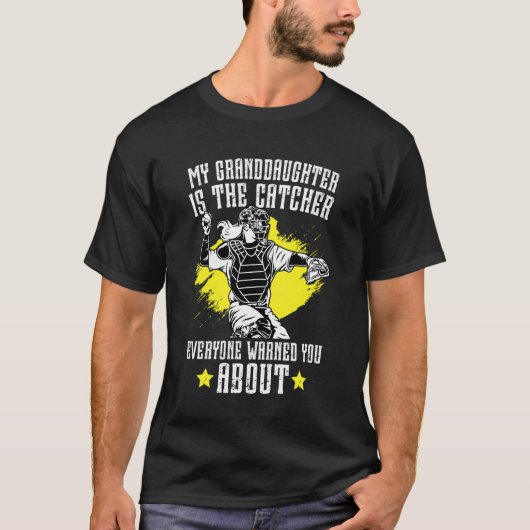 Softbal Catcher Opa Van Een Softbal Catcher T-shirt (Voorkant)