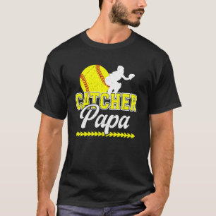 Softbal Catcher Papa Trotse Papa van Een Softbal K T-shirt