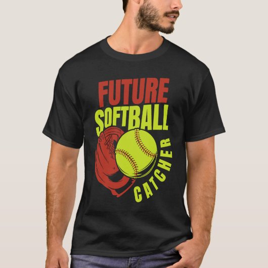 Softbal Catcher  Slagman Werper Softbal T-shirt (Voorkant)