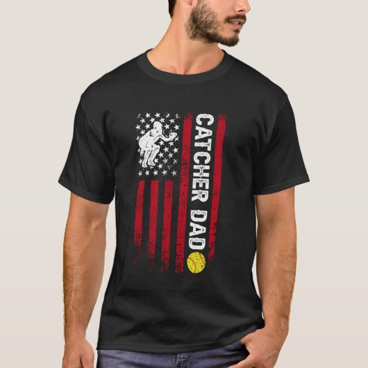 Softbal Catcher Vader Van Een Softbal Catcher Vade T-shirt (Voorkant)