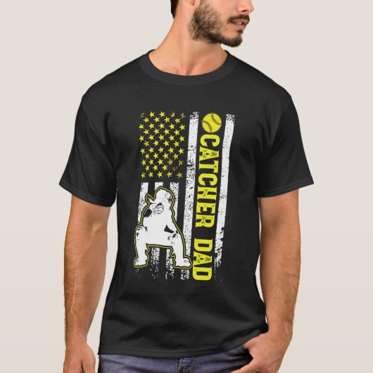 Softbal Catcher Vader Van Een Softbal Catcher Vade T-shirt (Voorkant)