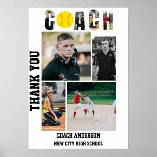 Softbal Coach Afscheid Senioren Afstuderen Poster