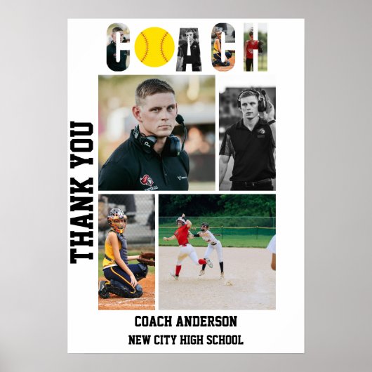 Softbal Coach Afscheid Senioren Afstuderen Poster (Voorkant)