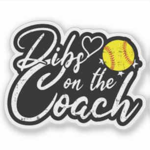 Softbal Coach Echtgenote Dibs op de Coach Sticker