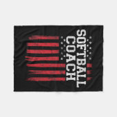 Softbal Coach Trotse Amerikaanse Vlag USA Patriot  Fleece Deken (Voorkant (Horizontaal))