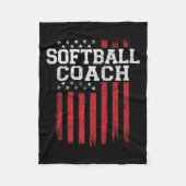 Softbal Coach Trotse Amerikaanse Vlag USA Patriot  Fleece Deken (Voorkant)