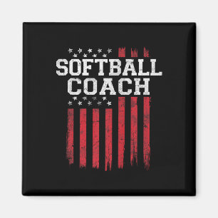 Softbal Coach Trotse Amerikaanse Vlag USA Patriot  Magneet