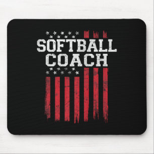 Softbal Coach Trotse Amerikaanse Vlag USA Patriot  Muismat