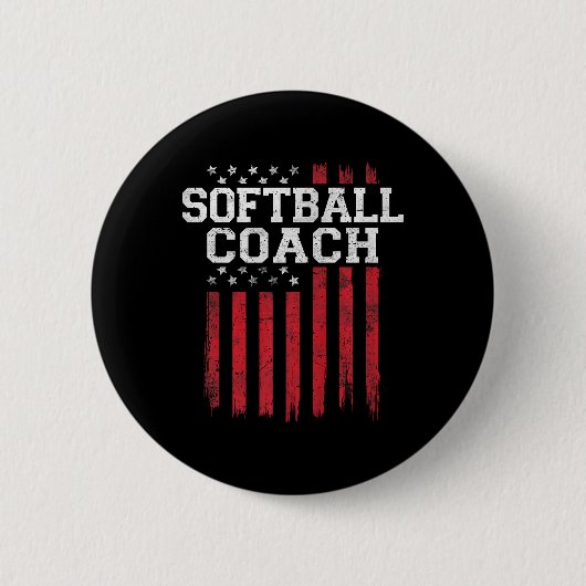 Softbal Coach Trotse Amerikaanse Vlag USA Patriot  Ronde Button 5,7 Cm (Voorkant)