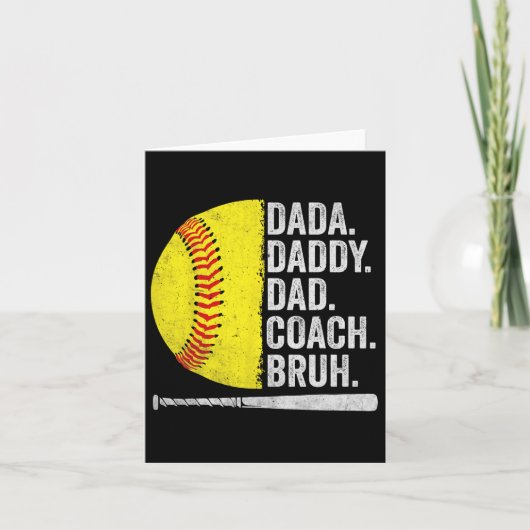 Softbal Coach Vader Vaderdag Grappige Softbal Vade Kaart (Voorkant)