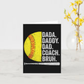 Softbal Coach Vader Vaderdag Grappige Softbal Vade Kaart (Gele Bloem)