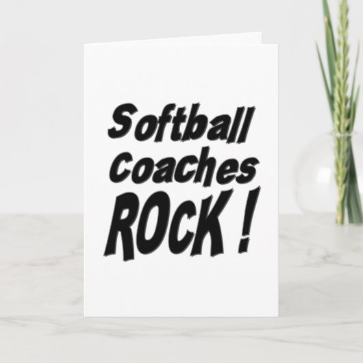 Softbal Coaches Rock! Wenskaart Kaart (Voorkant)