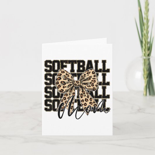 Softbal Coquette Boog Softbal Moeder Speldag Softb Kaart (Voorkant)