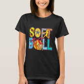 Softbal Coquette Bow Game Day Baseball Fan Cheer T-shirt (Voorkant)