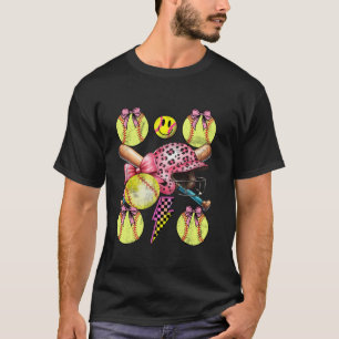 Softbal Coquette Bows Game Day Softbal Lover T-shirt