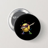 Softbal Dab Dans Grappige Softbal Speler Kinderen Ronde Button 5,7 Cm (Voorkant /achterkant)