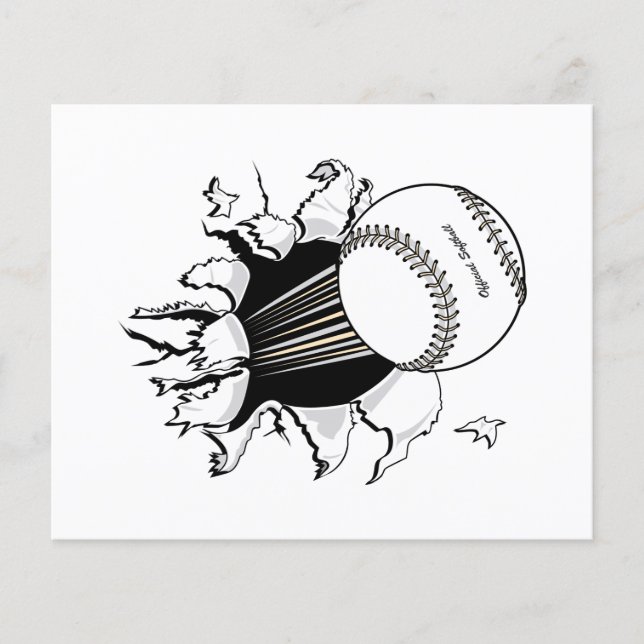 softbal die door fastball-grafiek scheurt (Voorkant)