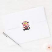Softbal Een Meisje Hoort Thuis Ronde Sticker (Envelop)