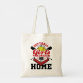 Softbal Een Meisje Hoort Thuis Tote Bag (Achterkant)