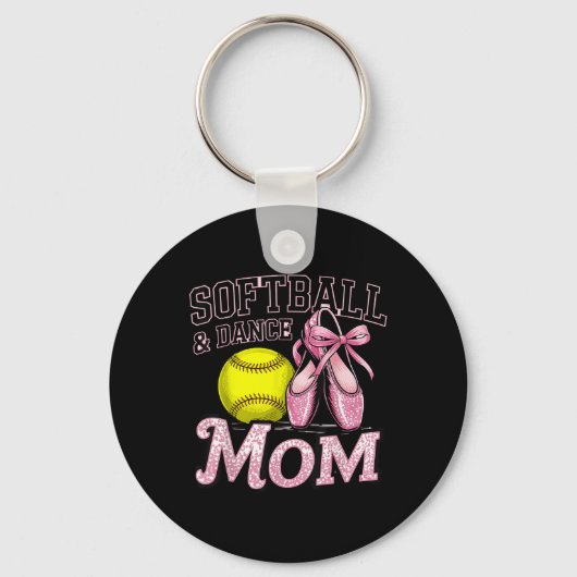 Softbal en dans moeder Softbal dansen liefhebbers Sleutelhanger (Voorkant)