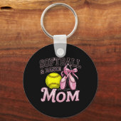Softbal en dans moeder Softbal dansen liefhebbers Sleutelhanger (Voorkant)