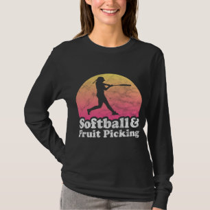 Softbal en Fruitplukken Vrouwen of Meisjes T-shirt