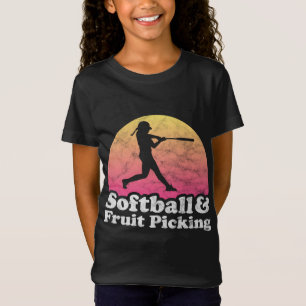 Softbal en Fruitplukken Vrouwen of Meisjes T-shirt